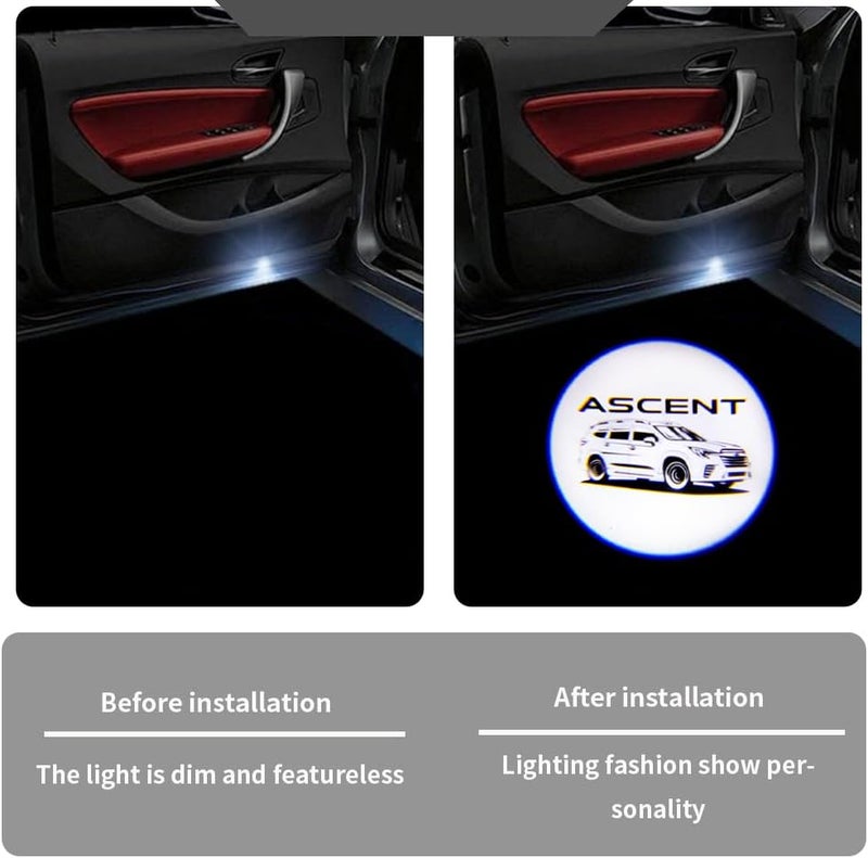 uunonaha 2 Pcs LED Car Door Logo Lights Courtesy Projector Laser Welcome Light Puddle Lamp Compatible with Forester, Outback, Legacy, Ascent Car Accessories (Ascent) - Image 3
